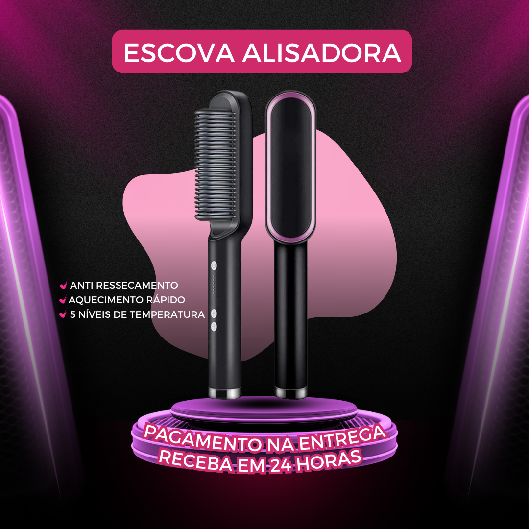 Escova Alisadora 3 em 1 detalhe